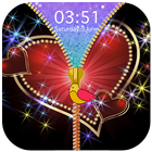 Diamond Heart Zipper Lock Screen simgesi