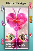 Diamond Heart Zipper Lock Screen screenshot 3