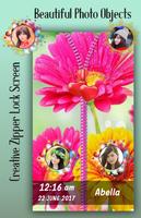 Flowers Zipper Lock Screen Ekran Görüntüsü 2
