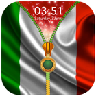 Italy Flag Zipper Lock Screen Zeichen