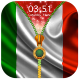 Italy Flag Zipper Lock Screen أيقونة