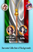 Italy Flag Zipper Lock Screen captura de pantalla 1