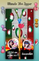 Italy Flag Zipper Lock Screen Ekran Görüntüsü 3