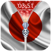 Japan Flag Zipper Lock Screen