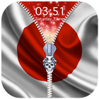 Icona Japan Flag Zipper Lock Screen