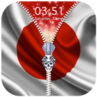Japan Flag Zipper Lock Screen icône