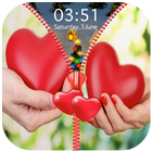 Love Heart Zipper Lock Screen icône