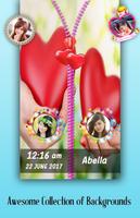 Love Heart Zipper Lock Screen 포스터