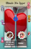 Love Heart Zipper Lock Screen capture d'écran 3