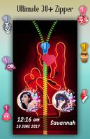 Neon Red Zipper Lock Screen اسکرین شاٹ 3