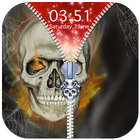 Skull Zipper Lock Screen أيقونة