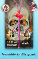 Skull Zipper Lock Screen-poster