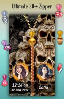 Skull Zipper Lock Screen captura de pantalla 3