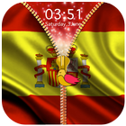 Spain Flag Zipper Lock Screen ícone