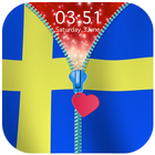 Sweden Flag Zipper Lock Screen icon