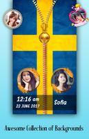 Sweden Flag Zipper Lock Screen-poster