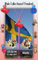 Sweden Flag Zipper Lock Screen screenshot 4