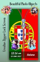 Portugal Flag Zipper Lock Scre Ekran Görüntüsü 2