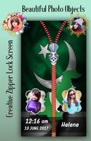 Pakistan Flag Zipper Lock Scre captura de pantalla 2