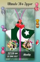 Pakistan Flag Zipper Lock Scre captura de pantalla 3