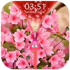 Pink Flowers Zipper Lock Screen icône