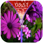 Purple Flower Zipper Lock Scre آئیکن