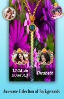 Purple Flower Zipper Lock Scre Poster