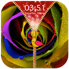 Rainbow Rose Zipper Lock Screen أيقونة