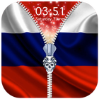 Russia Flag Zipper Lock Screen icône