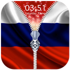 Russia Flag Zipper Lock Screen-icoon
