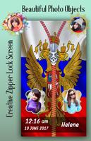 Russia Flag Zipper Lock Screen imagem de tela 2