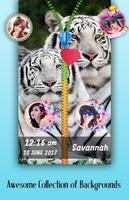 White Tiger Zipper Lock Screen Poster