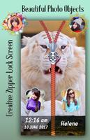 White Tiger Zipper Lock Screen captura de pantalla 2