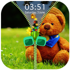 ikon Teddy Bear Zipper Lock Screen