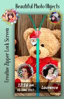 Teddy Bear Zipper Lock Screen ảnh chụp màn hình 2