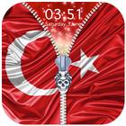 Turkey Flag Zipper Lock Screen آئیکن