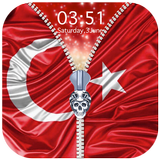 Turkey Flag Zipper Lock Screen أيقونة