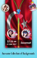 Turkey Flag Zipper Lock Screen Plakat