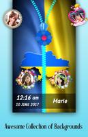 Ukrain Flag Zipper Lock Screen 포스터
