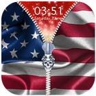 USA Flag Zipper Lock Screen ikona