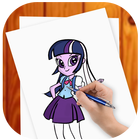 how to draw Equestria Girls ✍ icône