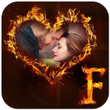 Fire Text Photo Frame