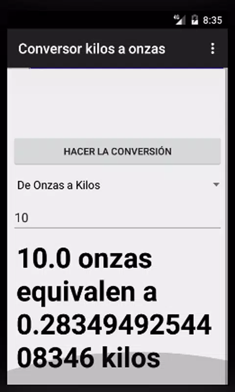 Descarga de APK de Conversor de Kilos a Onzas para Android