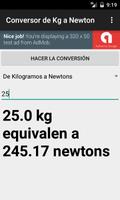 Conversor de Kilogramos (kg) a Newtons (N) captura de pantalla 1