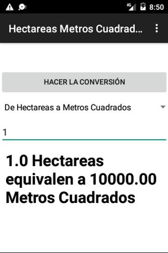 Descarga de APK de Convertir Hectareas a Metros Cuadrados para Android