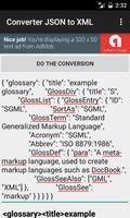 برنامه‌نما JSON to XML converter عکس از صفحه