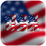 USA Flag Letter Alphabet & Name icône