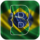 Brazil Flag Letter Alphabet & Name ไอคอน