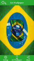 Brazil Flag Letter Alphabet & Name الملصق