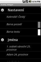 Czech-Slovak Namedays Widget captura de pantalla 1